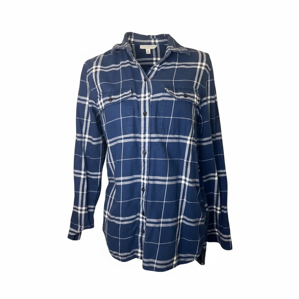 Madewell Blue Plaid Flannel Button Down Shirt Long Sleeve Lightweight Cotton M